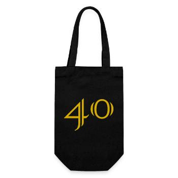 40. 40 YEARS. 40th ANNIVERSARY. 40 YEARS ANNIVERSARY. - Gift Bag for Bottles - black - Front