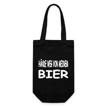 Bier - Geschenkbeutel für Flaschen - Schwarz - Vorne