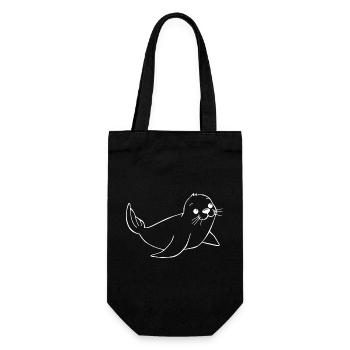 Robbe Seehund Robben Seehunde Norddeutschland - Geschenkbeutel für Flaschen - Schwarz - Vorne