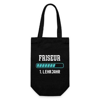 Friseur Ausbildung 1 Lehrjahr 1. Ausbildungsjahr - Geschenkbeutel für Flaschen - Schwarz - Vorne