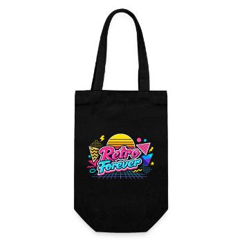 Retro Forever Neon 80s Vibe - Gift Bag for Bottles - black - Front
