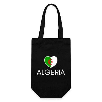 Heart with Algeria flag, I love Algeria - Gift Bag for Bottles - black - Front