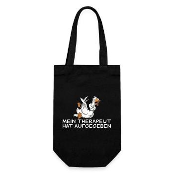 Crazy Goose My Therapist Gave Up - Gift Bag for Bottles - black - Front