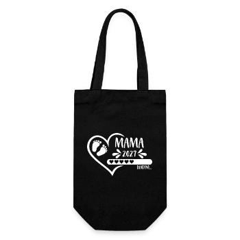 Mama 2027 loading Herz Mädchen Junge Babyfüße  - Geschenkbeutel für Flaschen - Schwarz - Vorne