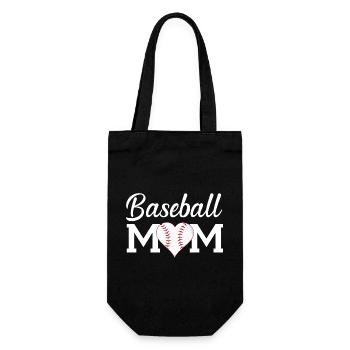 Baseball-Mama-Spieltags-Shirt Muttertagsgeschenk - Geschenkbeutel für Flaschen - Schwarz - Vorne