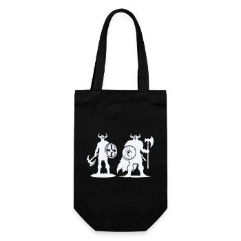 Viking Duo: Shield & Hatchet in the Shadows - Gift Bag for Bottles - black - Front