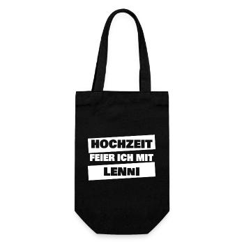 Lenni als Heiraten - Geschenkbeutel für Flaschen - Schwarz - Vorne