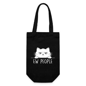 Beurk, les gens, amoureux des chats, humour félin, antisocial. - Sac à bouteille - noir - Devant
