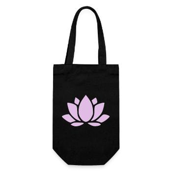 Lotus Flower Lotus Flower Violet Flower Flower Yoga - Gift Bag for Bottles - black - Front