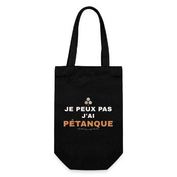 Je Peux Pas J'ai Pétanque Humour Passion Bouliste - Sac à bouteille - noir - Devant