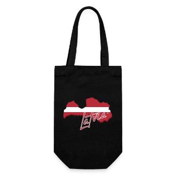 Carte avec le drapeau de la Lettonie, j’adore la Lettonie - Sac à bouteille - noir - Devant