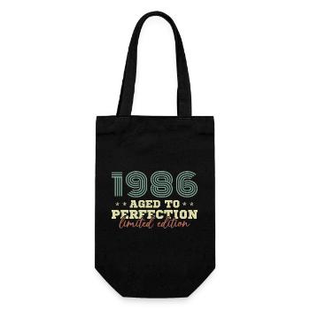 1986 Vintage Retro Geburtstagsgeschenk - Geschenkbeutel für Flaschen - Schwarz - Vorne