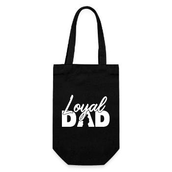 Loyaler Vater Silhouette Vaterstolz - Geschenkbeutel für Flaschen - Schwarz - Vorne