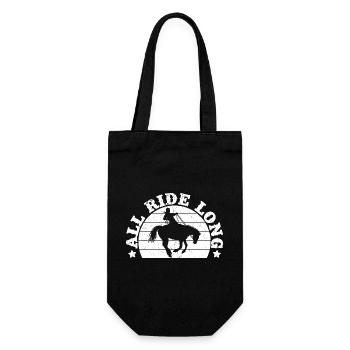 Rodeo Horse Riding All Ride Long Cowboy - Geschenkbeutel für Flaschen - Schwarz - Vorne