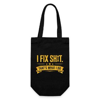 I Fix Shit—That’s What I Do Handwerker Mechaniker - Geschenkbeutel für Flaschen - Schwarz - Vorne