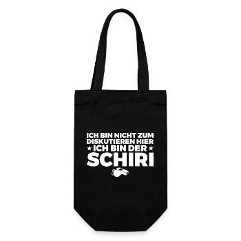 Schiedsrichter nicht zum diskutieren hier – Schiri - Geschenkbeutel für Flaschen - Schwarz - Vorne
