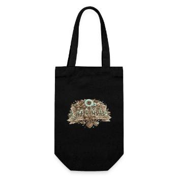 Vintage Mama Türkis | Muttertagsgeschenk - Geschenkbeutel für Flaschen - Schwarz - Vorne