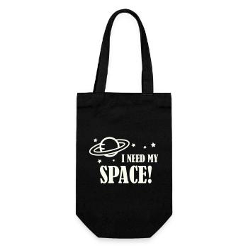 Ich brauche meinen Weltraum! - Geschenkbeutel für Flaschen - Schwarz - Vorne