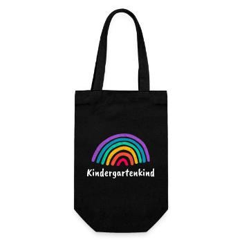 Kindergartenkind Regenbogen - Geschenkbeutel für Flaschen - Schwarz - Vorne