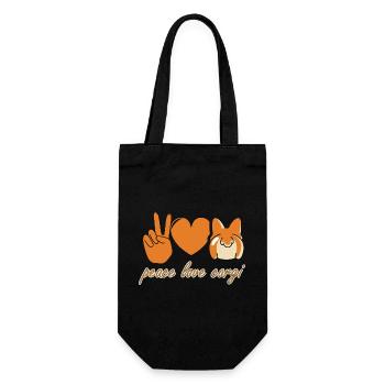 Cœur de paix et d'amour Corgi - Sac à bouteille - noir - Devant