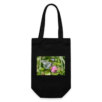 Tree White Butterfly on Blossom - Gift Bag for Bottles - black - Front