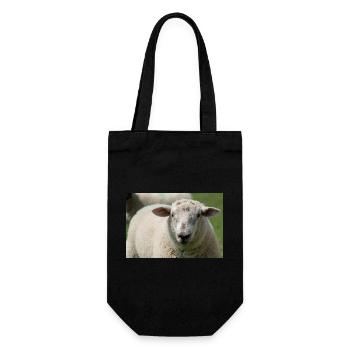 Gros plan d’un mouton - Sac à bouteille - noir - Devant