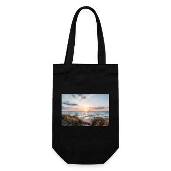 Coucher de soleil sur la plage de dunes - Sac à bouteille - noir - Devant