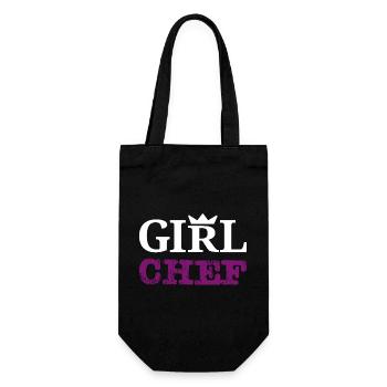 Girl Chef - Design statement & typographie - Sac à bouteille - noir - Devant