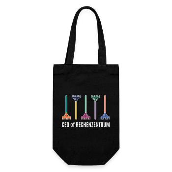 Garden Rake Gardener Gardening IT Data Center - Gift Bag for Bottles - black - Front