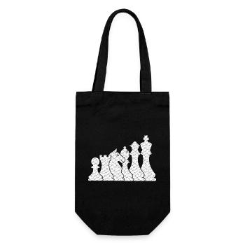 Schach Design Mit Schachfiguren Für Schachspieler - Geschenkbeutel für Flaschen - Schwarz - Vorne