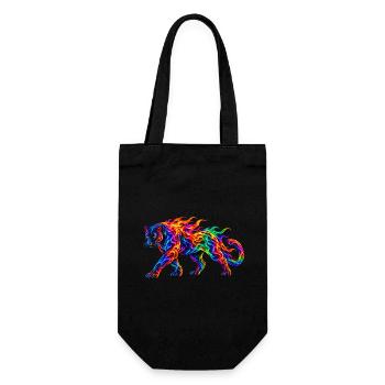 Regenbogen-Brennende Panther - Geschenkbeutel für Flaschen - Schwarz - Vorne