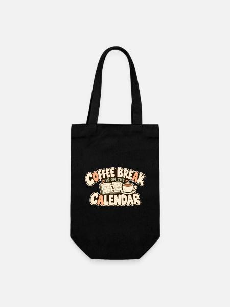 Kaffeepause mit Terminkalender und Tasse - Geschenkbeutel für Flaschen - Schwarz