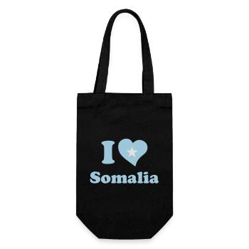 I love Somalia - Ich liebe Somalia - Geschenkbeutel für Flaschen - Schwarz - Vorne