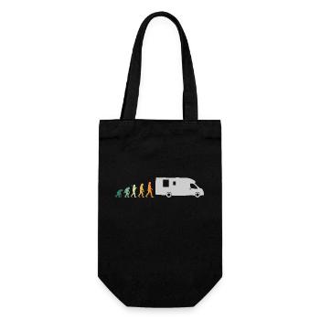 Camping Pensioner Retro Style - Evolution Grandpa - Gift Bag for Bottles - black - Front