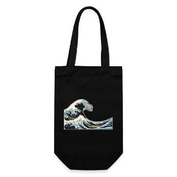 The Wave | The Wave | Katsushika Hokusai - Gift Bag for Bottles - black - Front
