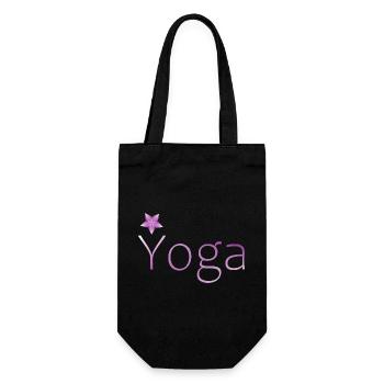 yoga Meditation Geschenk Geschenkidee - Geschenkbeutel für Flaschen - Schwarz - Vorne