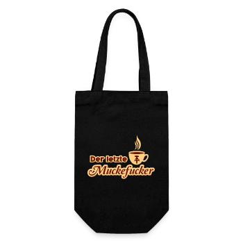 DDR Muckefuck Kaffee 3D Design mit lustigem Spruch - Geschenkbeutel für Flaschen - Schwarz - Vorne