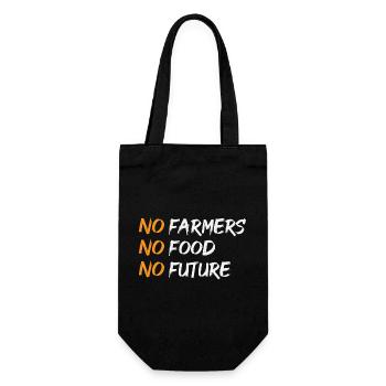 No Farmers No Food – Statement Design - Geschenkbeutel für Flaschen - Schwarz - Vorne