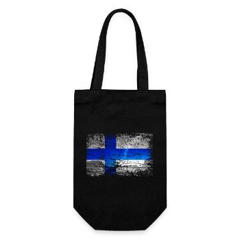 Finland with northern lights in vintage style - Gift Bag for Bottles - black - Front