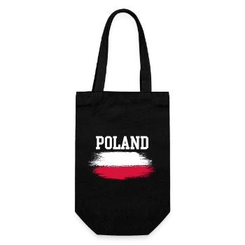 Poland Brush Flag Typografie - Geschenkbeutel für Flaschen - Schwarz - Vorne