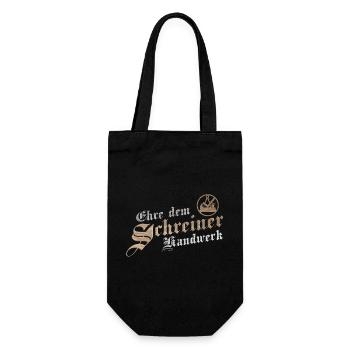 Ehre dem Handwerk Schreiner Zunftzeichen - Geschenkbeutel für Flaschen - Schwarz - Vorne