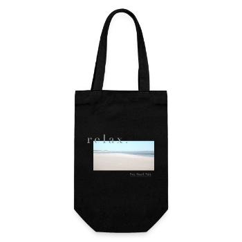 Relax – Sea Sand Salt - Geschenkbeutel für Flaschen - Schwarz - Vorne