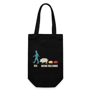 Schwein Landwirt Ich Und Meine Follower - Geschenkbeutel für Flaschen - Schwarz - Vorne