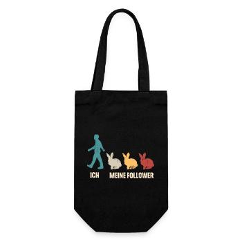 Ich Meine Follower Hase Kaninchen - Geschenkbeutel für Flaschen - Schwarz - Vorne