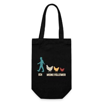 Ich Und Meine Follower Hühner Landwirt Huhn - Geschenkbeutel für Flaschen - Schwarz - Vorne