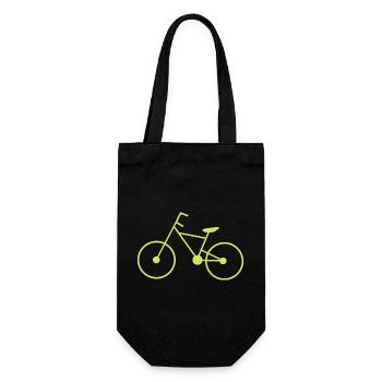 Fahrrad grün Radfahrer Fahrrad fahren - Geschenkbeutel für Flaschen - Schwarz - Vorne