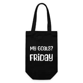 My Goals? Friday - My goal? Friday white - Gift Bag for Bottles - black - Front