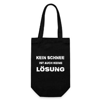 Schnee Winterzeit Winterurlaub Wintersport - Geschenkbeutel für Flaschen - Schwarz - Vorne