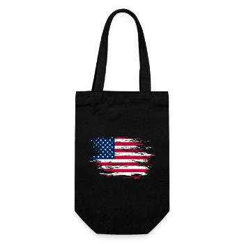 USA Flagge used - Geschenkbeutel für Flaschen - Schwarz - Vorne
