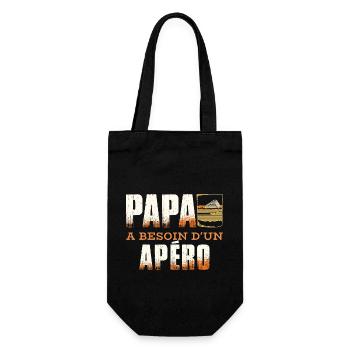 Papa A Besoin D'Un Apéro - Sac à bouteille - noir - Devant